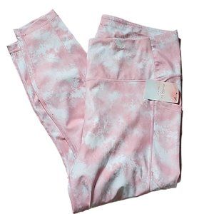 NWT Athleisure Plus Size Leggijg With Cell phone Pocket  Pink Marble 18/20